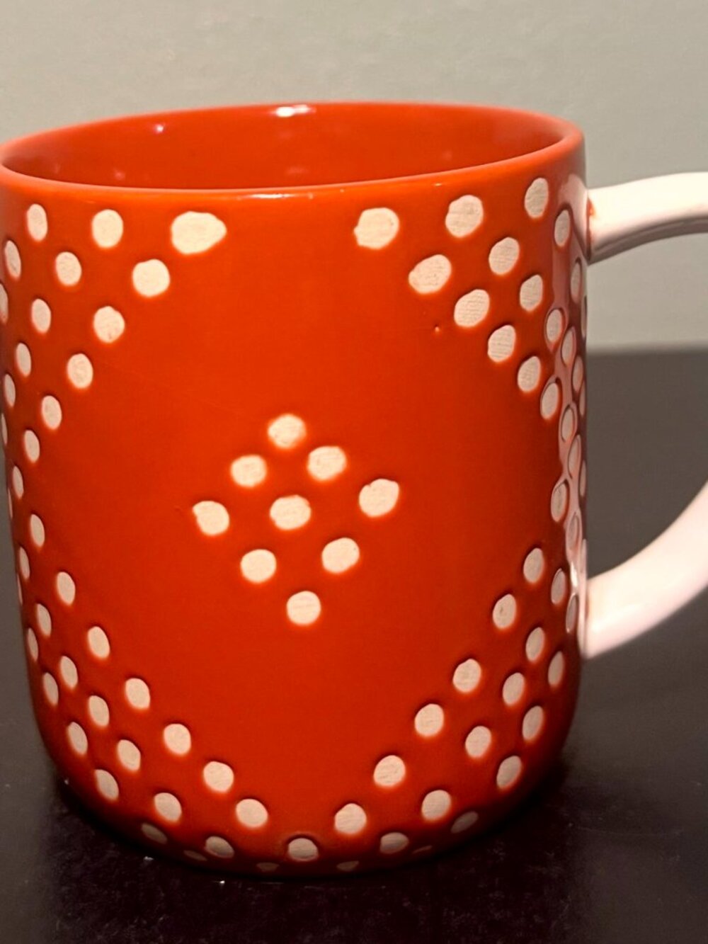Threshold Rust Orange & White Polka Dot Ceramic Coffee Cup  Mug